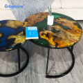 30 mm Green color walnut wood epoxy resin wood stool